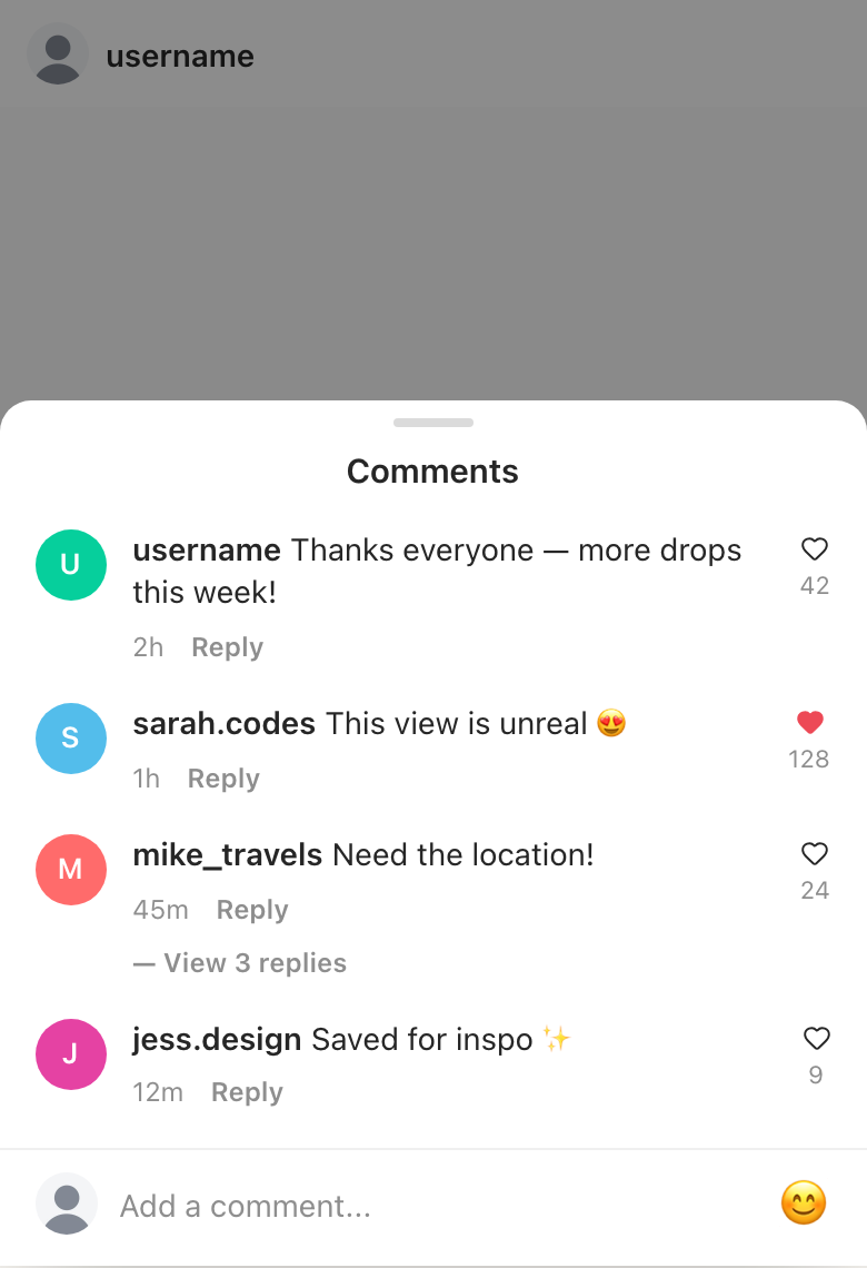Instagram · Comment