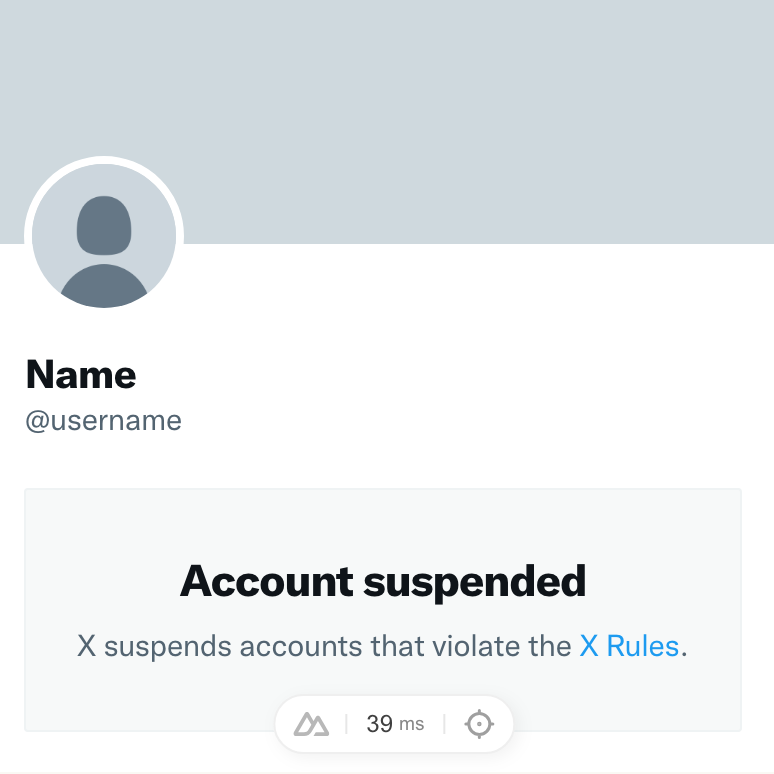X · Suspended