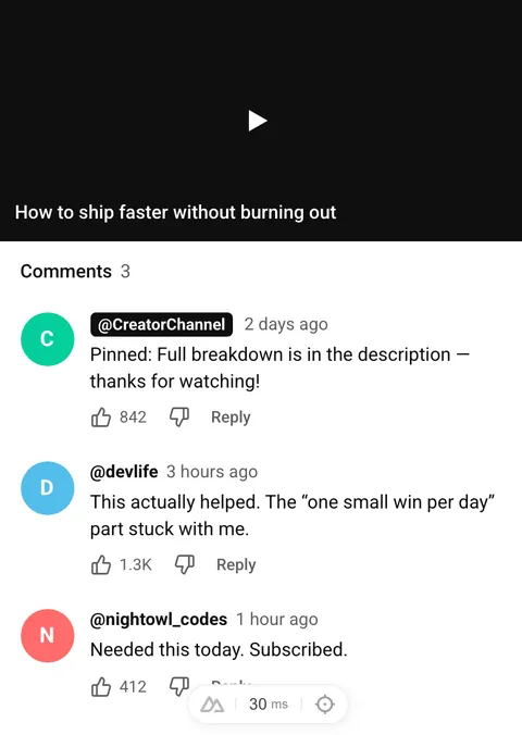 YouTube · Comment